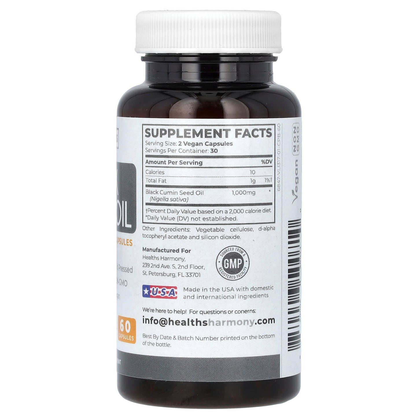 Black Seed Oil Capsules by Healths Harmony - 60 Capsules (500mg) - Image 2