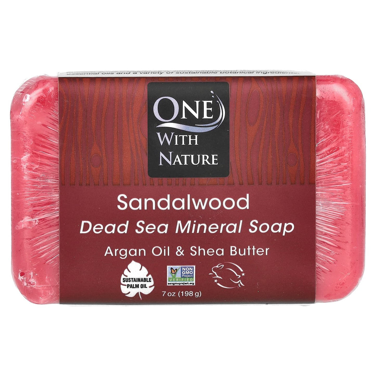 One with Nature, Dead Sea Mineral Bar Soap, Sandalwood, 7 oz (198 g) - Image 1