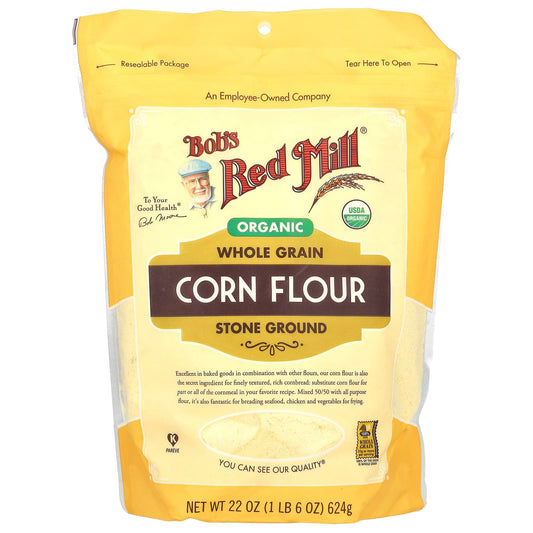 Organic Whole Grain Corn Flour by Bob's Red Mill - 22 oz - Image 1