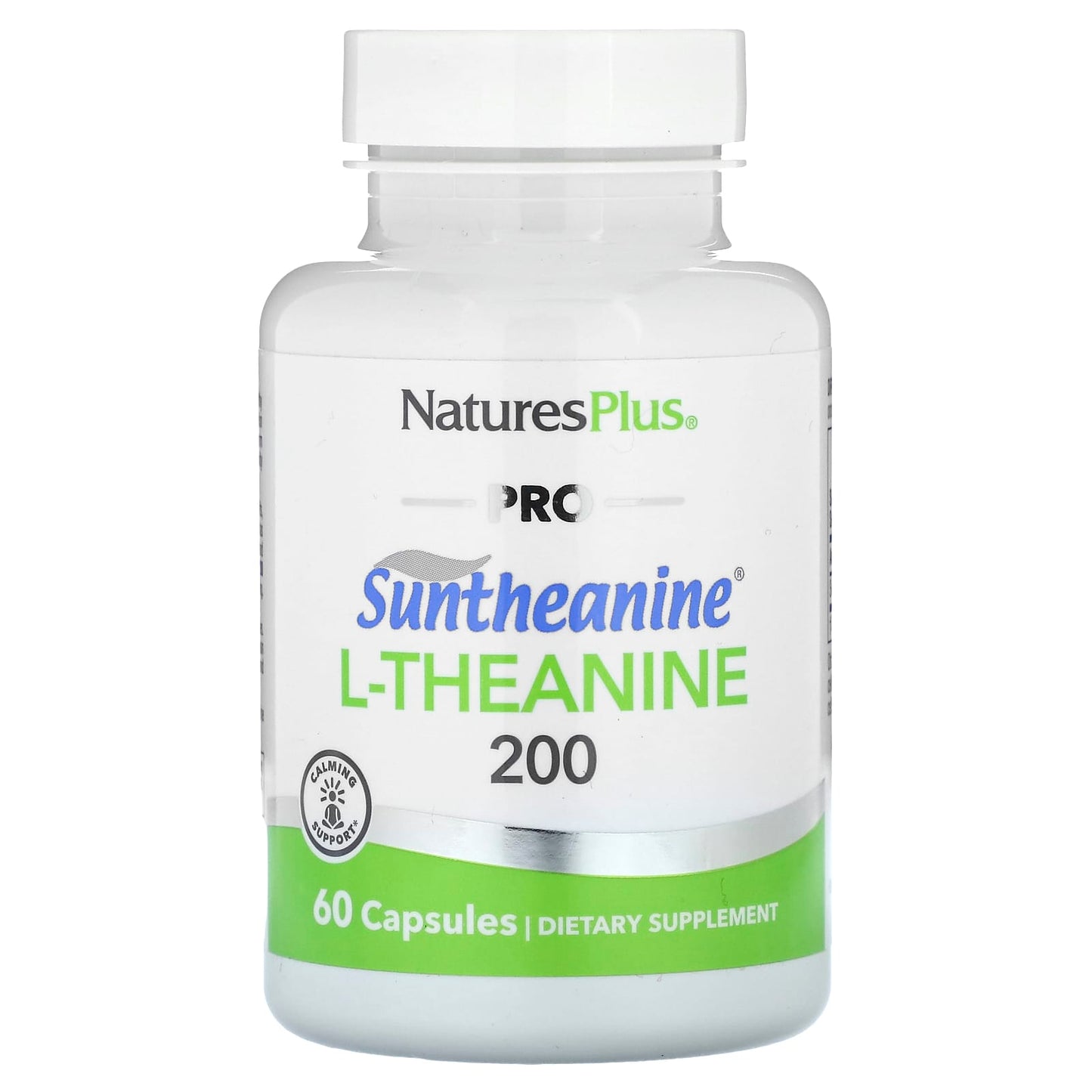 NaturesPlus, Pro, Suntheanine L-Theanine 200, 60 Capsules (100 mg per Capsule) - Image 1