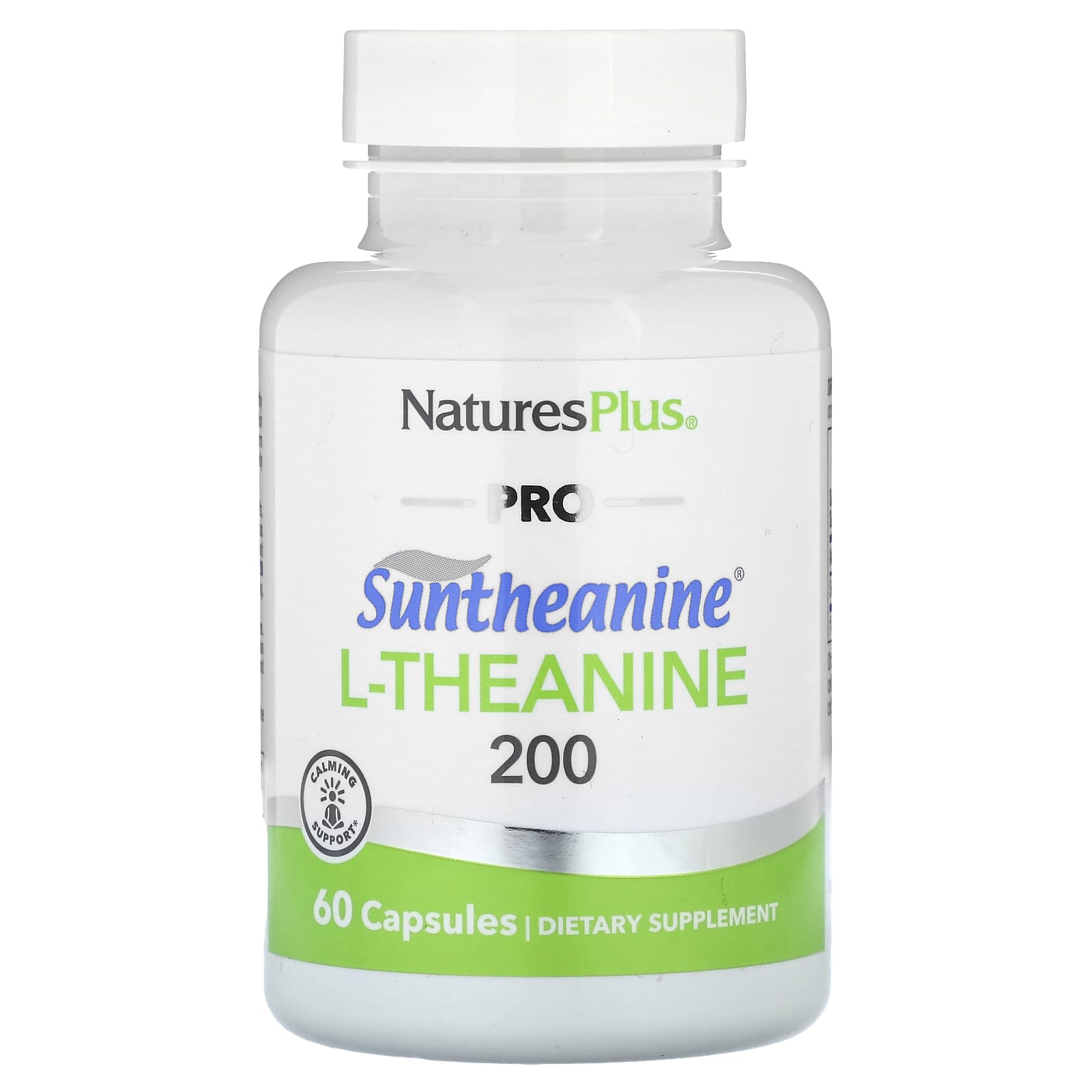 NaturesPlus, Pro, Suntheanine L-Theanine 200, 60 Capsules (100 mg per Capsule) - Image 1