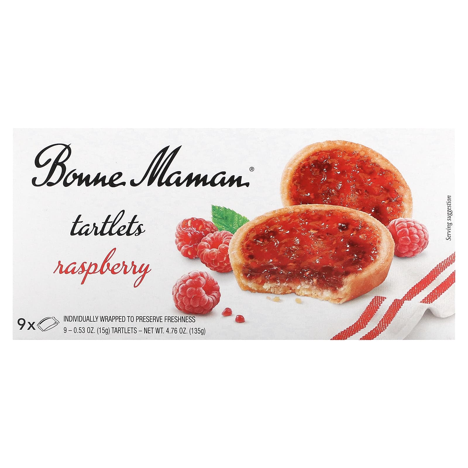 Bonne Maman Raspberry Tartlets, 9 Individually Wrapped Treats - Image 1
