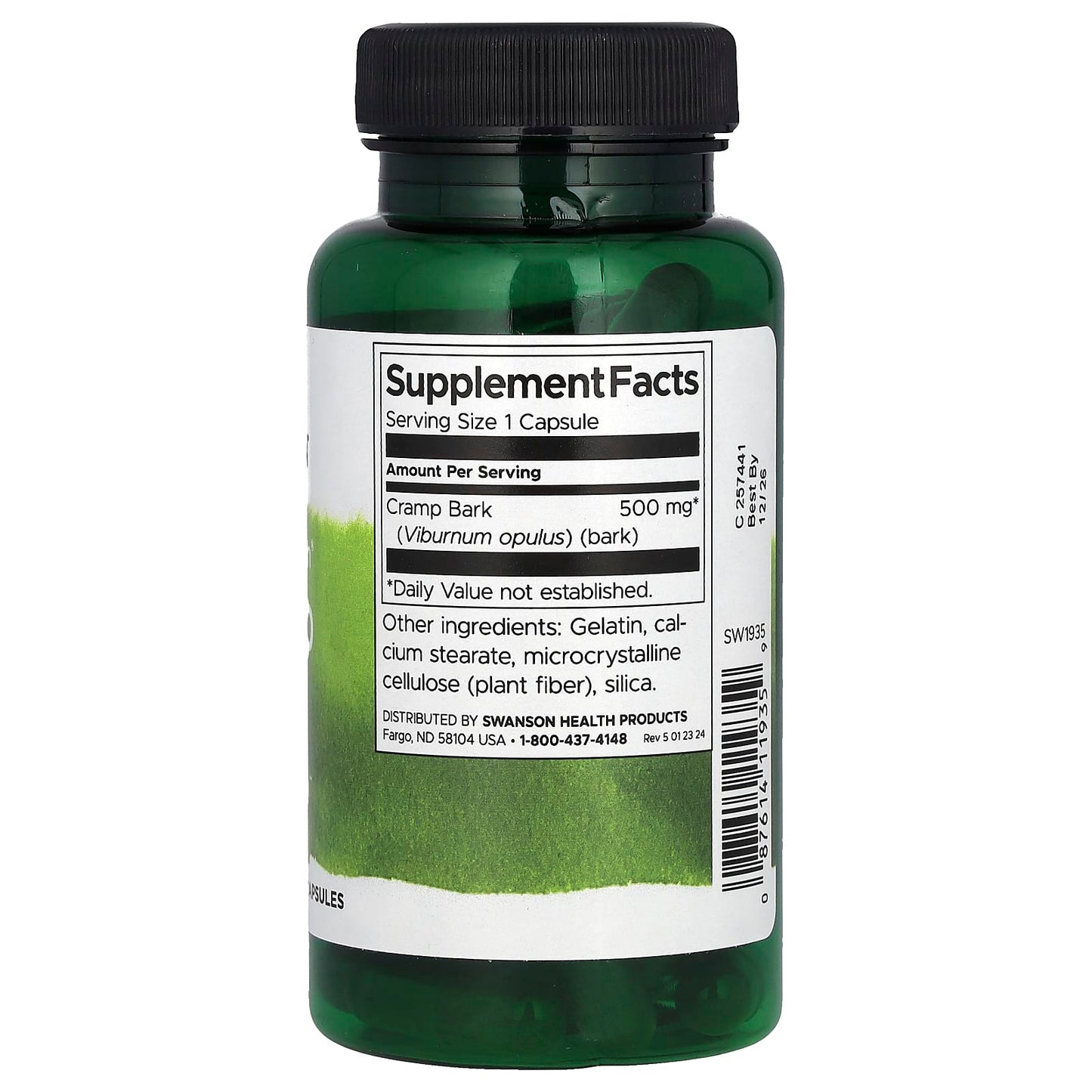 Swanson, Full Spectrum Cramp Bark, 500 mg, 60 Capsules - Image 2