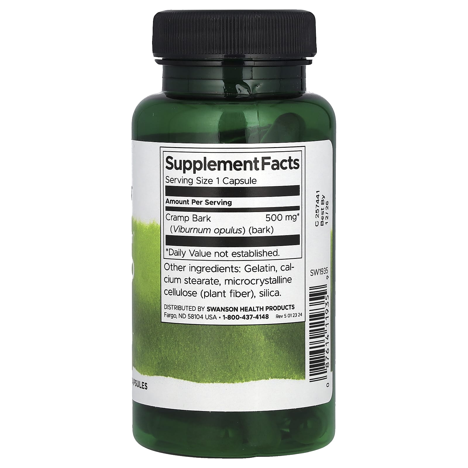Swanson, Full Spectrum Cramp Bark, 500 mg, 60 Capsules - Image 2
