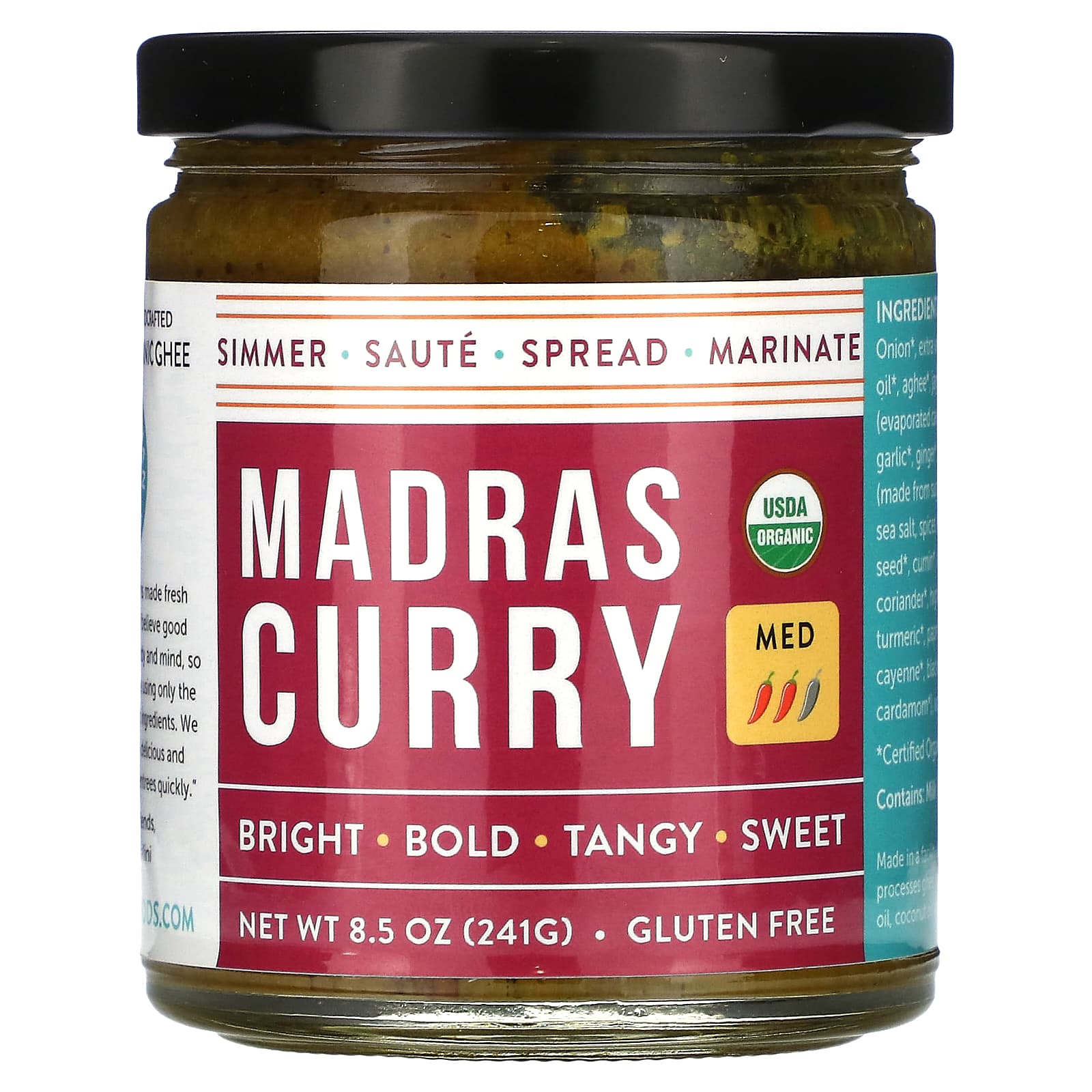 Pure Indian Foods, Madras Curry, Medium, 8.5 oz (241 g) - Image 1