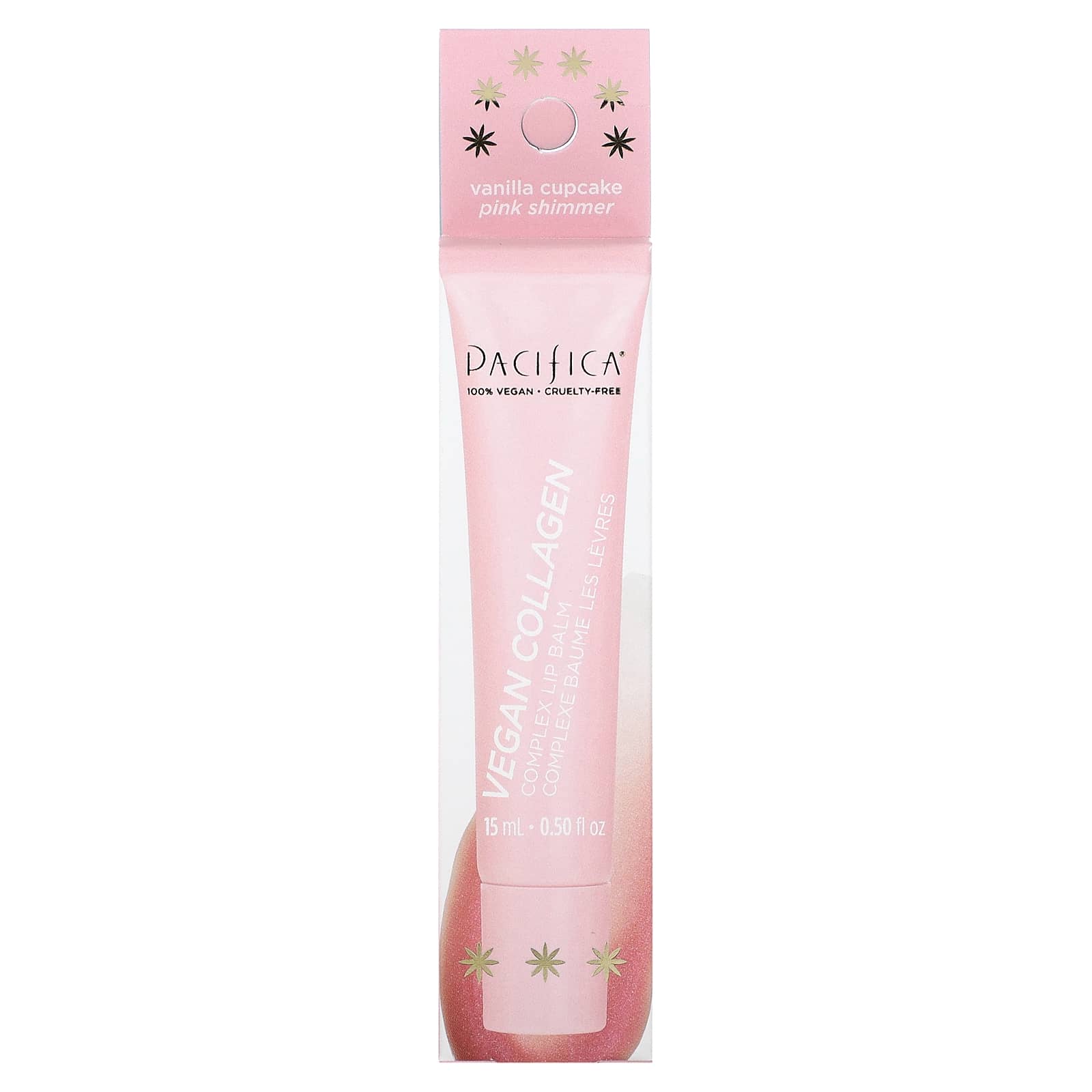 Pacifica, Vegan Collagen, Complex Lip Balm, Vanilla Cupcake Pink Shimmer, 0.5 fl oz (15 ml) - Image 2