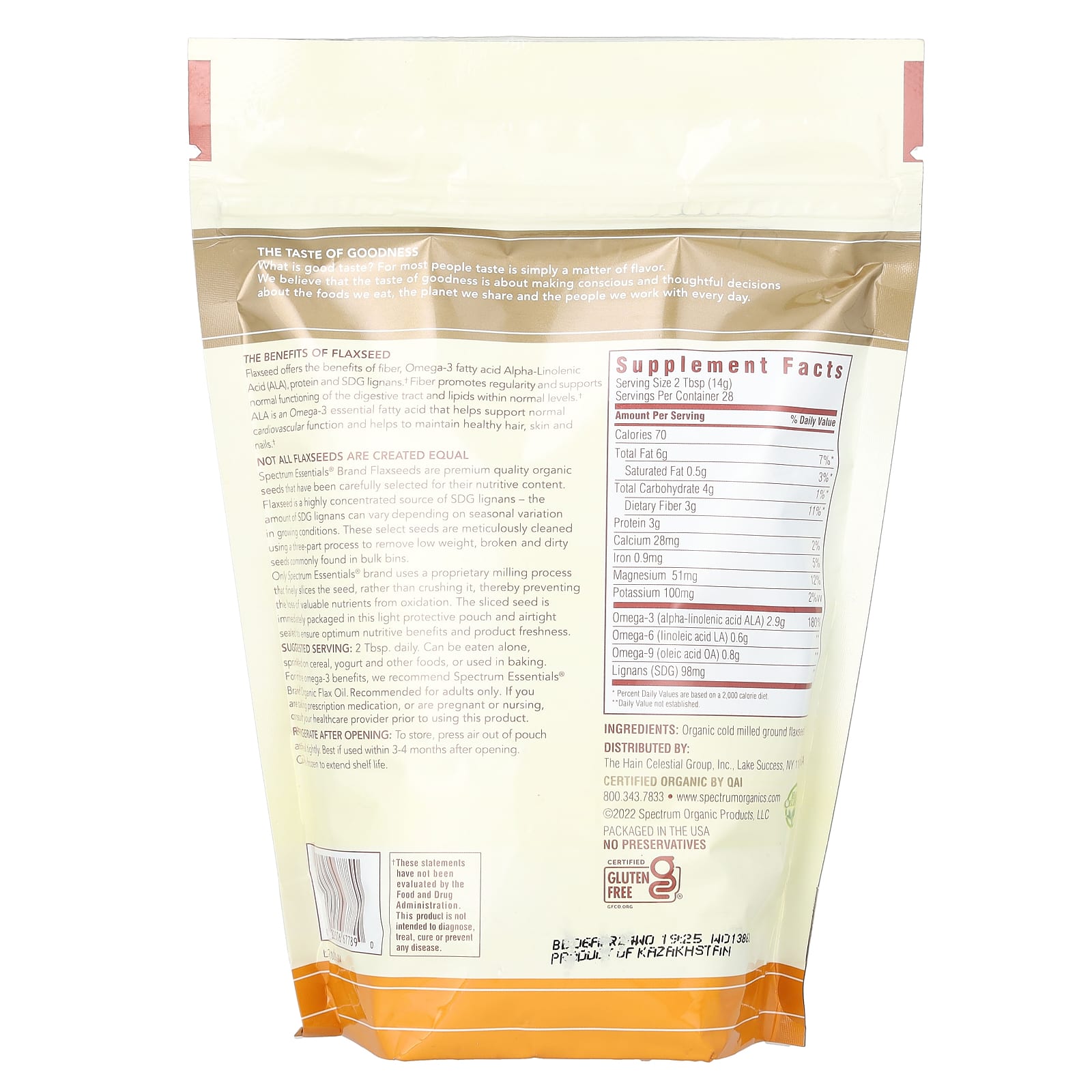 Spectrum Essentials, Organic Ground Premium Flaxseed, 14 oz (396 g) - Image 2