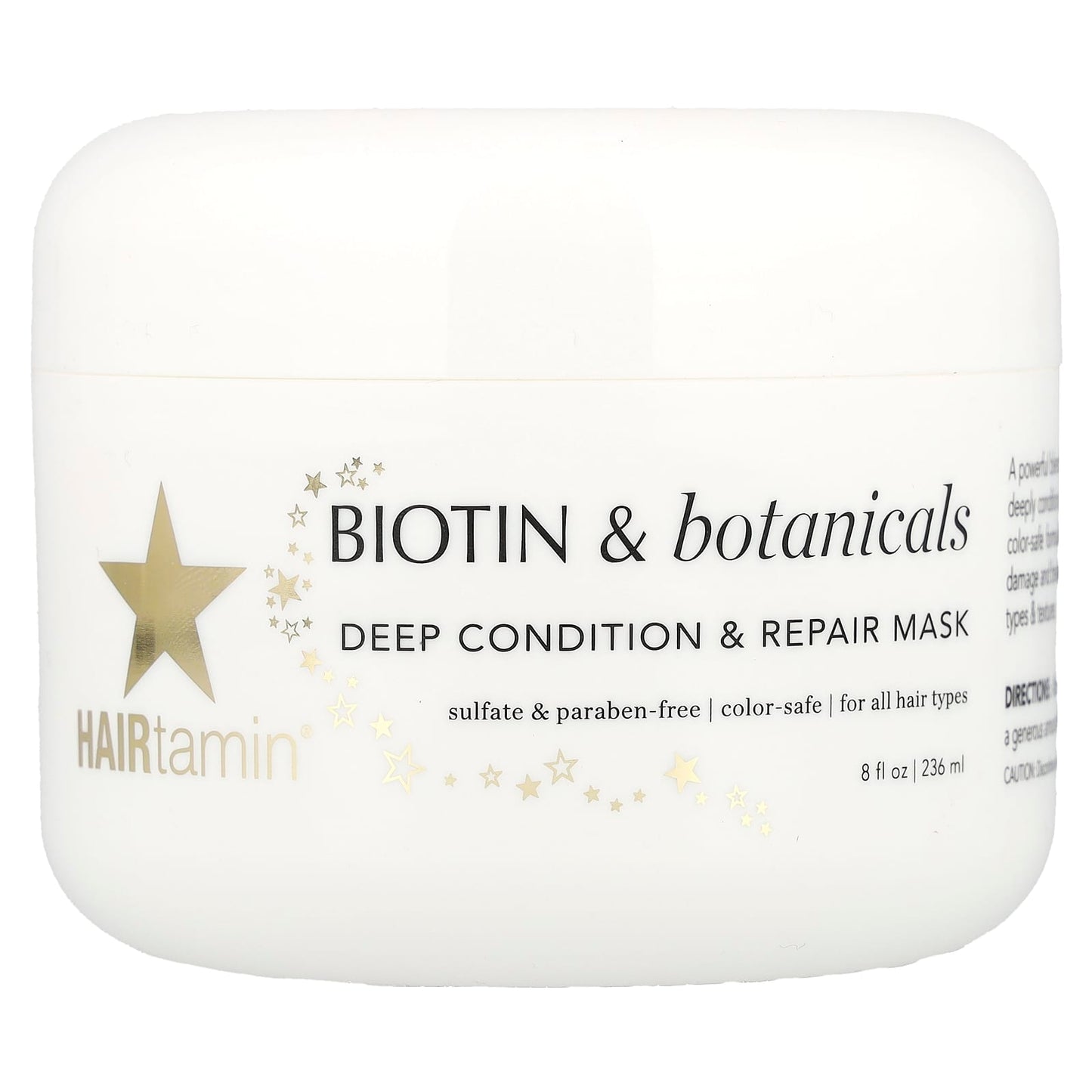 HAIRtamin Deep Hair Repair Mask, 8 fl oz, Biotin & Botanicals Blend - Image 1
