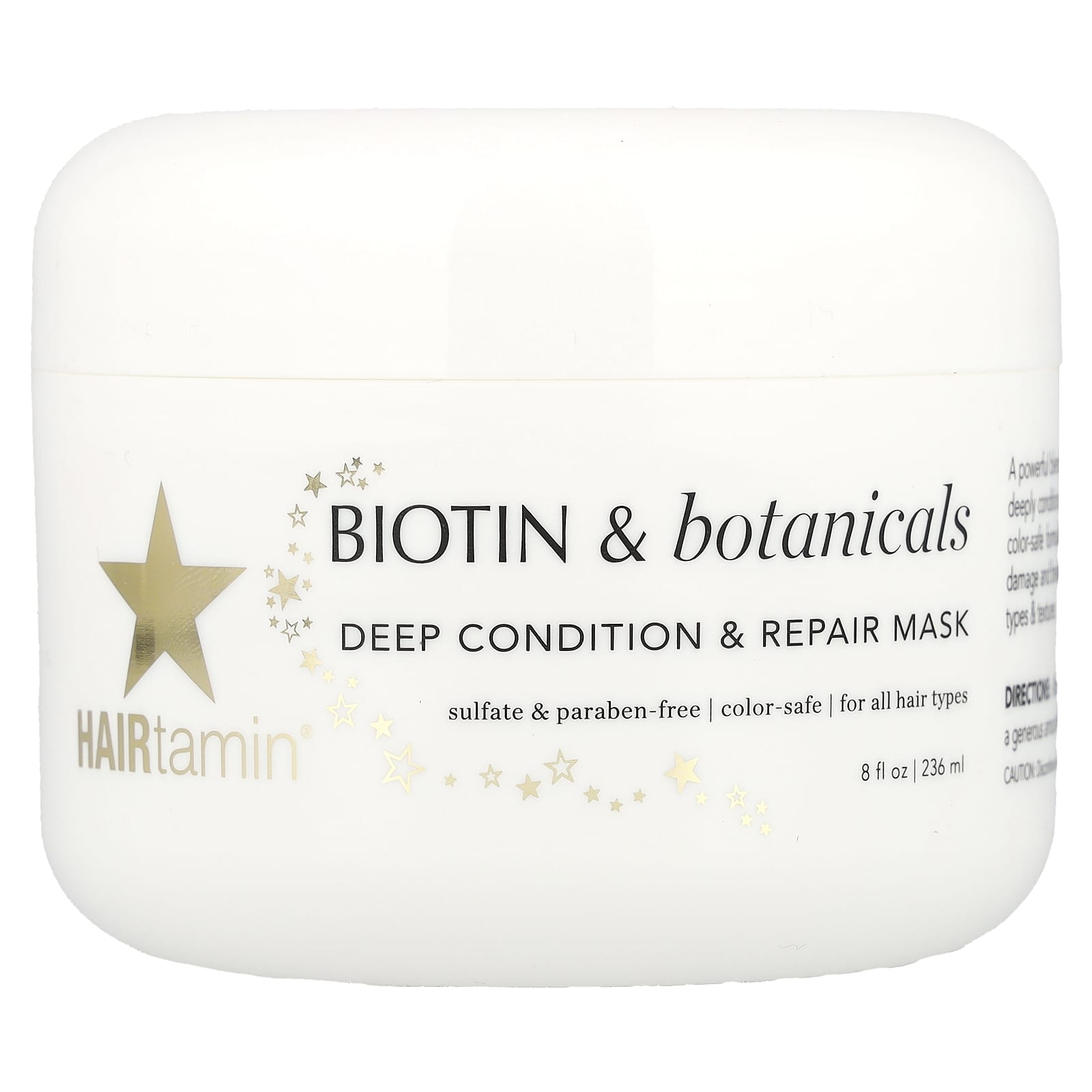 HAIRtamin Deep Hair Repair Mask, 8 fl oz, Biotin & Botanicals Blend - Image 1