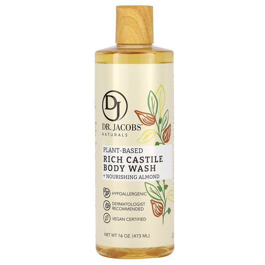 Dr. Jacobs Naturals Plant-Based Almond Body Wash, 16 oz, Vegan & Cruelty Free - Image 1