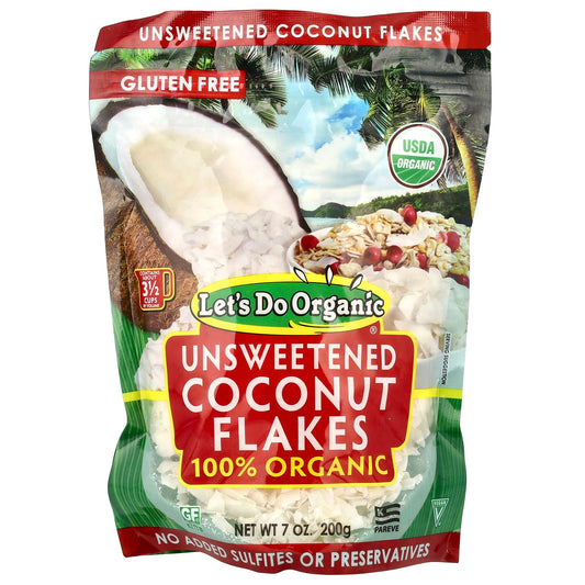Organic Unsweetened Coconut Flakes by Edward & Sons, 7 oz (200g) - Image 1