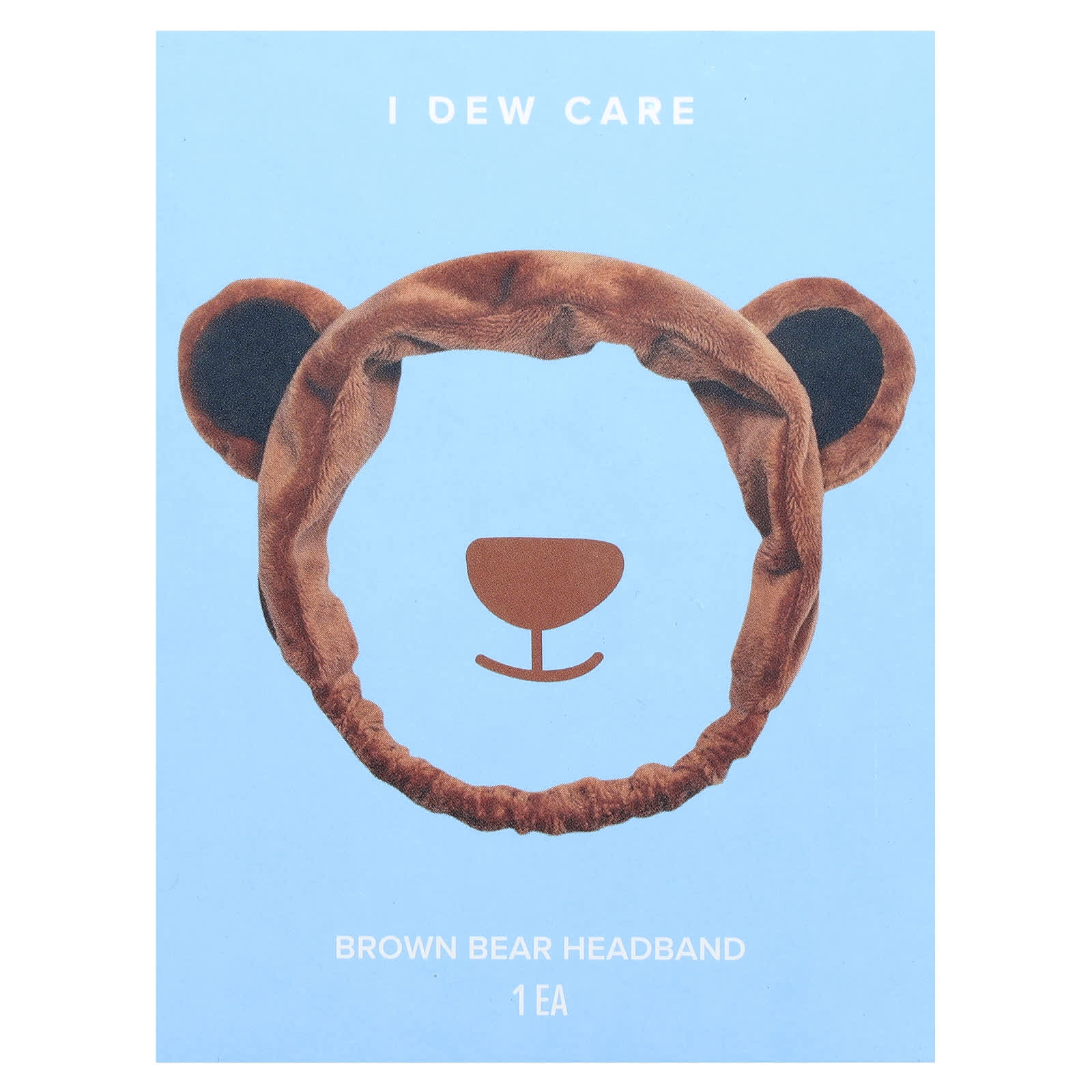 Soft Brown Bear Headband for Skincare by I Dew Care - 1 Count - Image 1