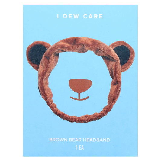 Soft Brown Bear Headband for Skincare by I Dew Care - 1 Count - Image 1