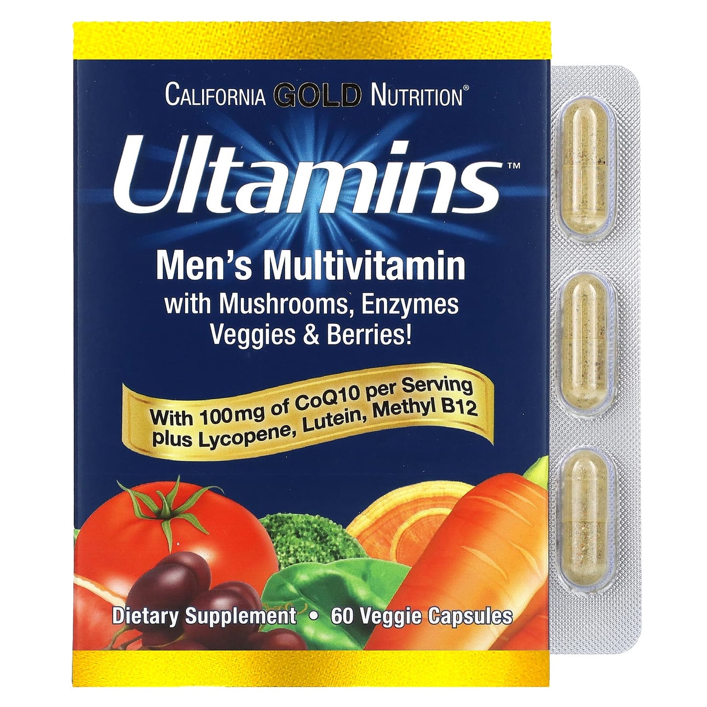 Ultimate Men's Multivitamin with CoQ10 and Mushroom Blends - Image 1