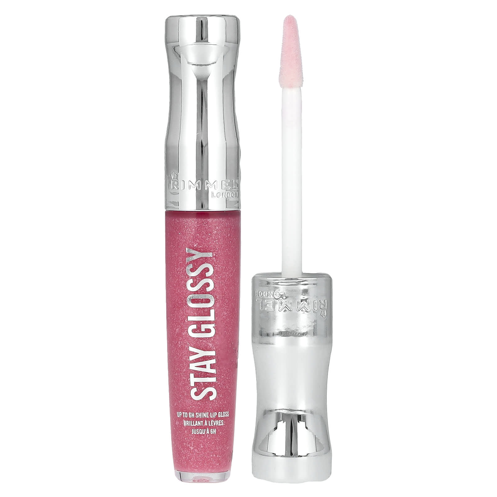 Rimmel London, Stay Glossy Lip Gloss, 140 Flower Power, 0.18 fl oz (5.5 ml) - Image 1