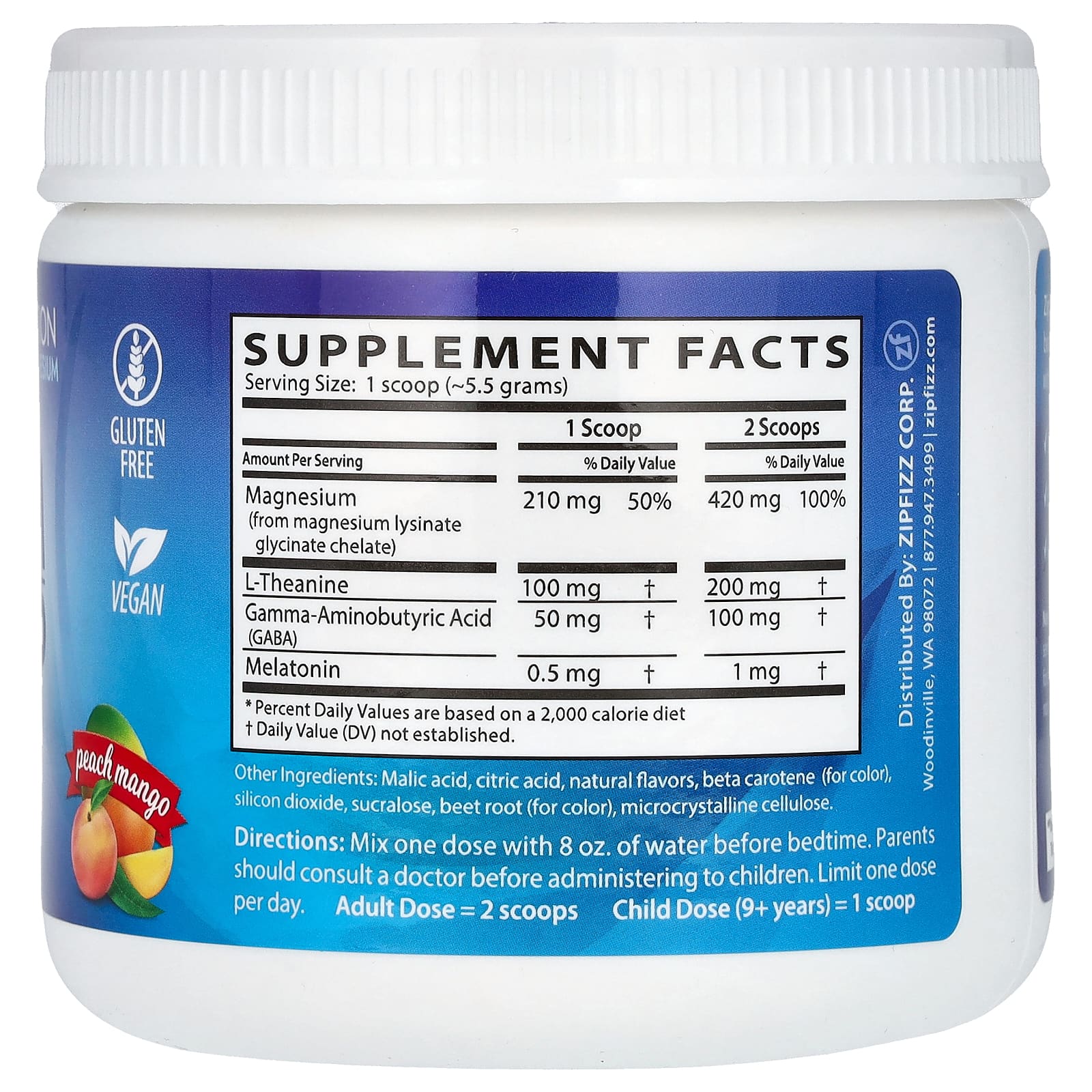 Zipfizz, Calm Sleep Drink Mix, Peach Mango, 11.74 oz (333 g) - Image 2