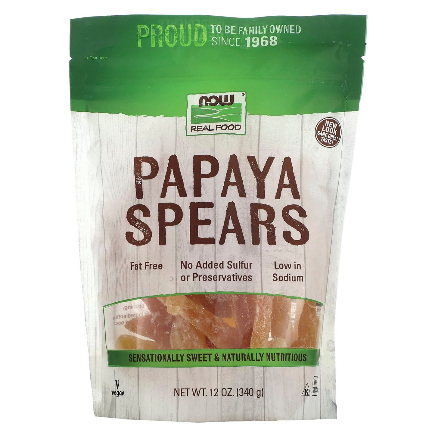 NOW Foods, Real Food, Papaya Spears, 12 oz (340 g) - Image 1