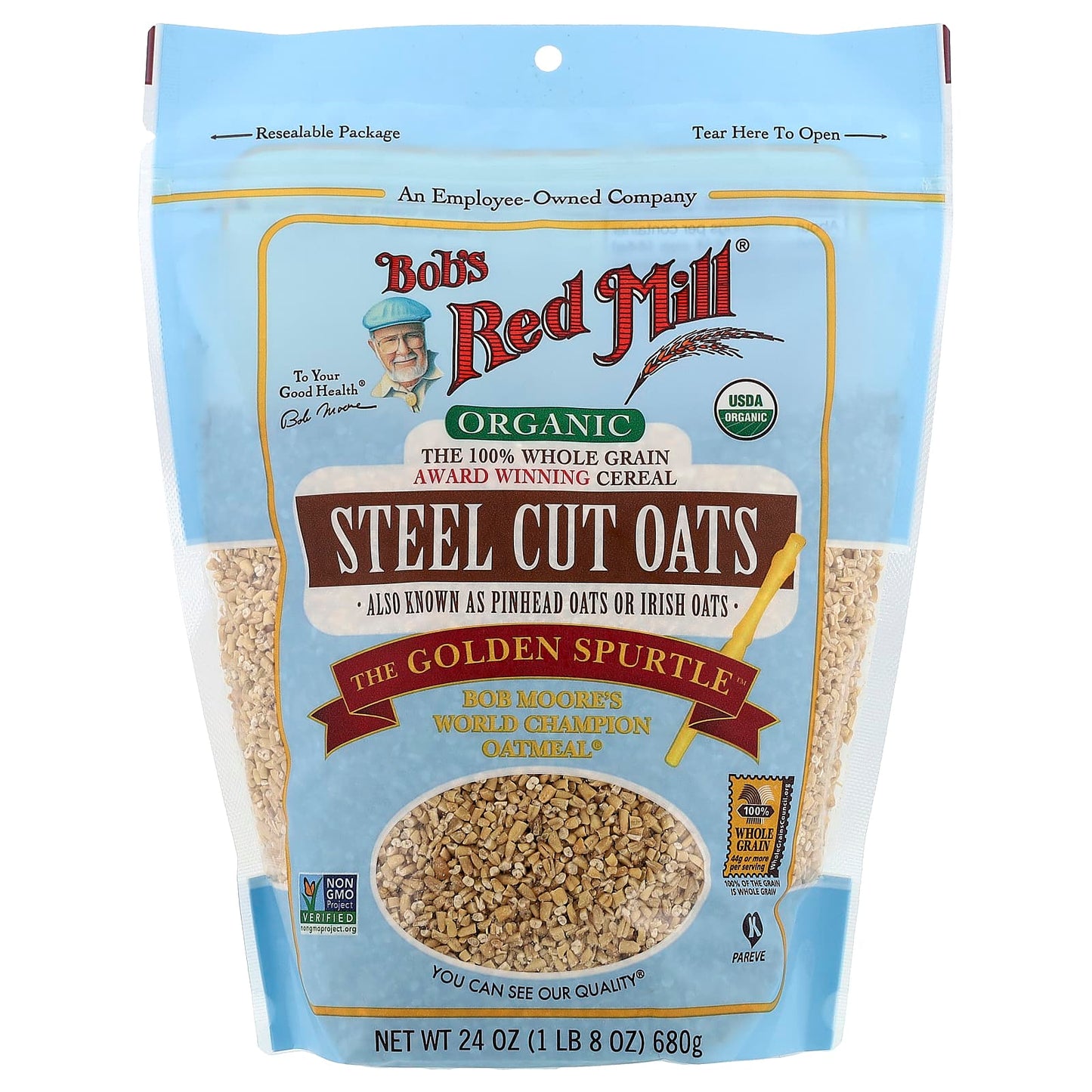 Organic Steel Cut Oats by Bob's Red Mill - Whole Grain, USDA Certified - Image 1