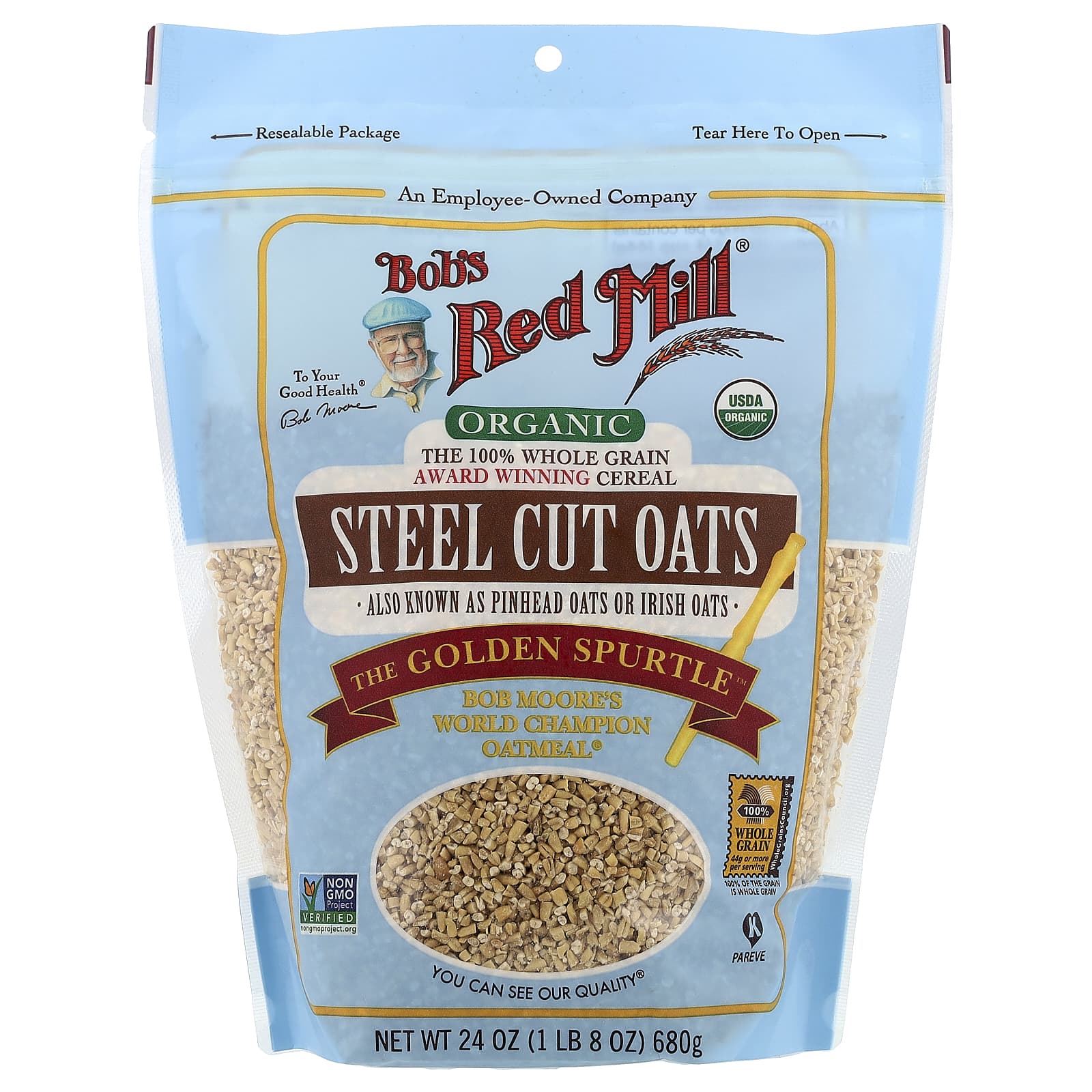 Organic Steel Cut Oats by Bob's Red Mill - Whole Grain, USDA Certified - Image 1