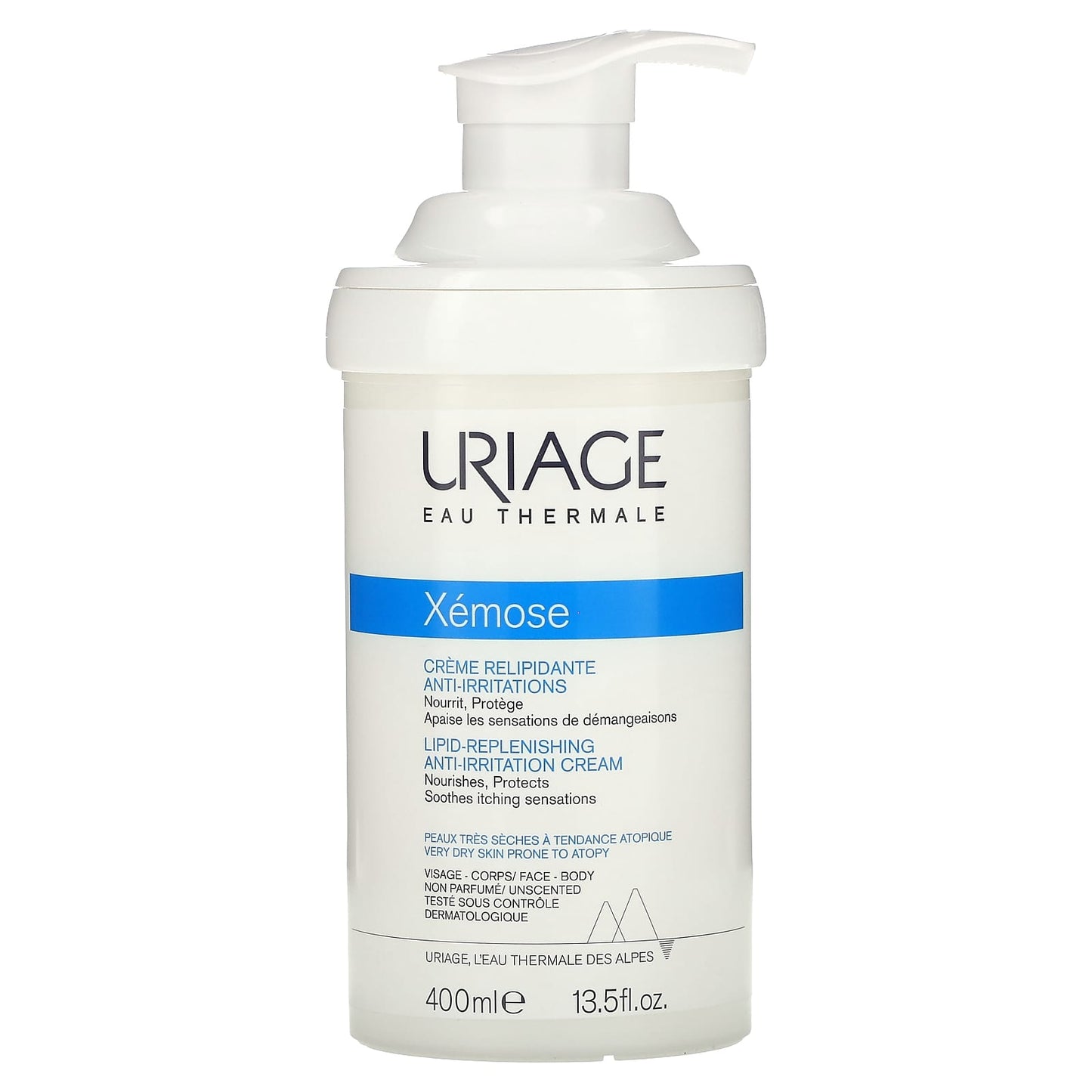 Uriage, Xemose, Lipid-Replenishing Anti-Irritation Cream, Unscented, 13.5 fl oz (400 ml) - Image 1