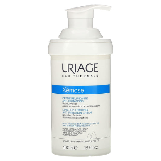 Uriage, Xemose, Lipid-Replenishing Anti-Irritation Cream, Unscented, 13.5 fl oz (400 ml) - Image 1