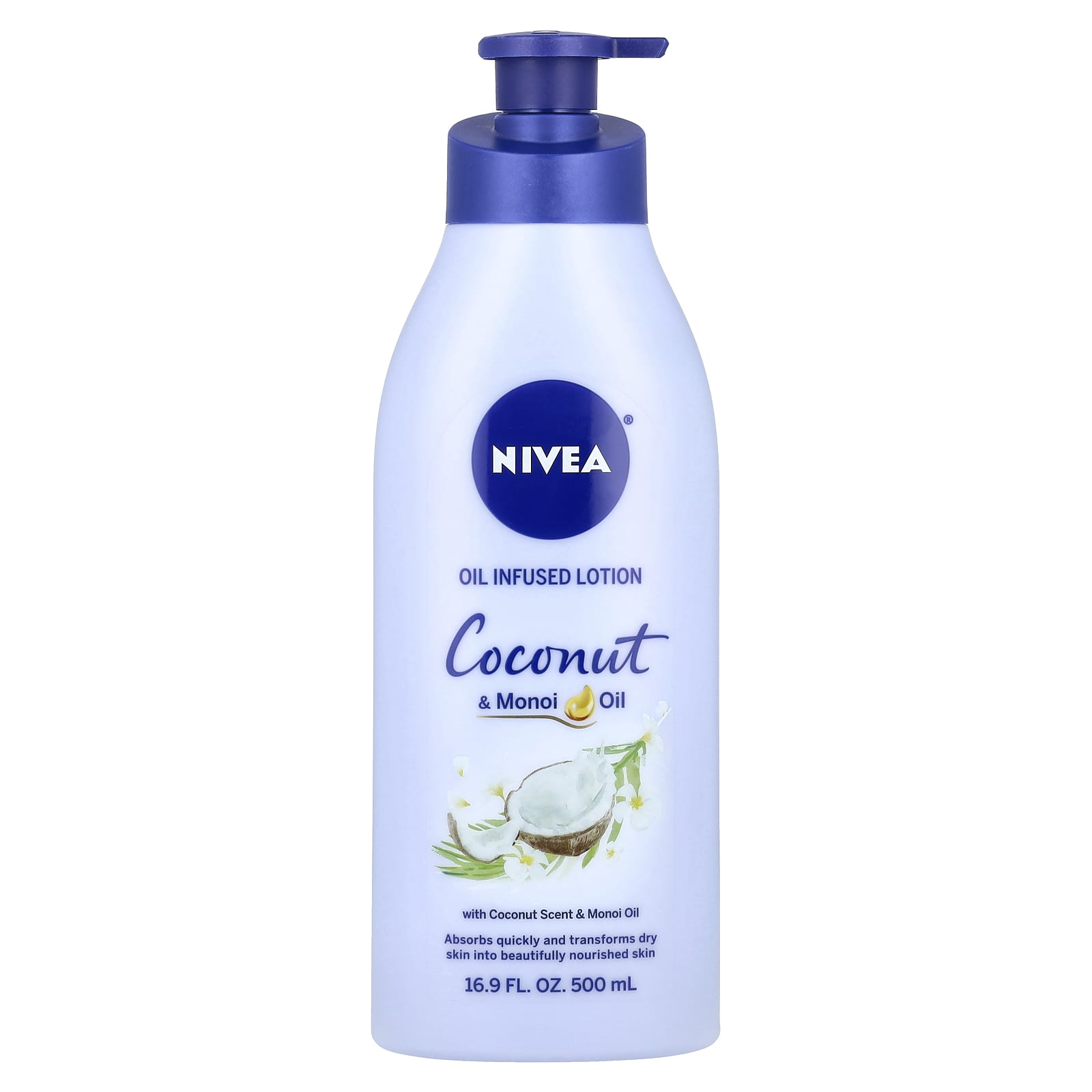 Nivea, Oil Infused Lotion, Coconut & Monoi Oil, 16.9 fl oz (500 ml) - Image 1