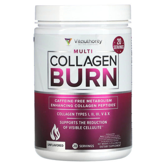 Vitauthority, Multi Collagen Burn, Unflavored, 5.73 oz (162.4 g) - Image 1