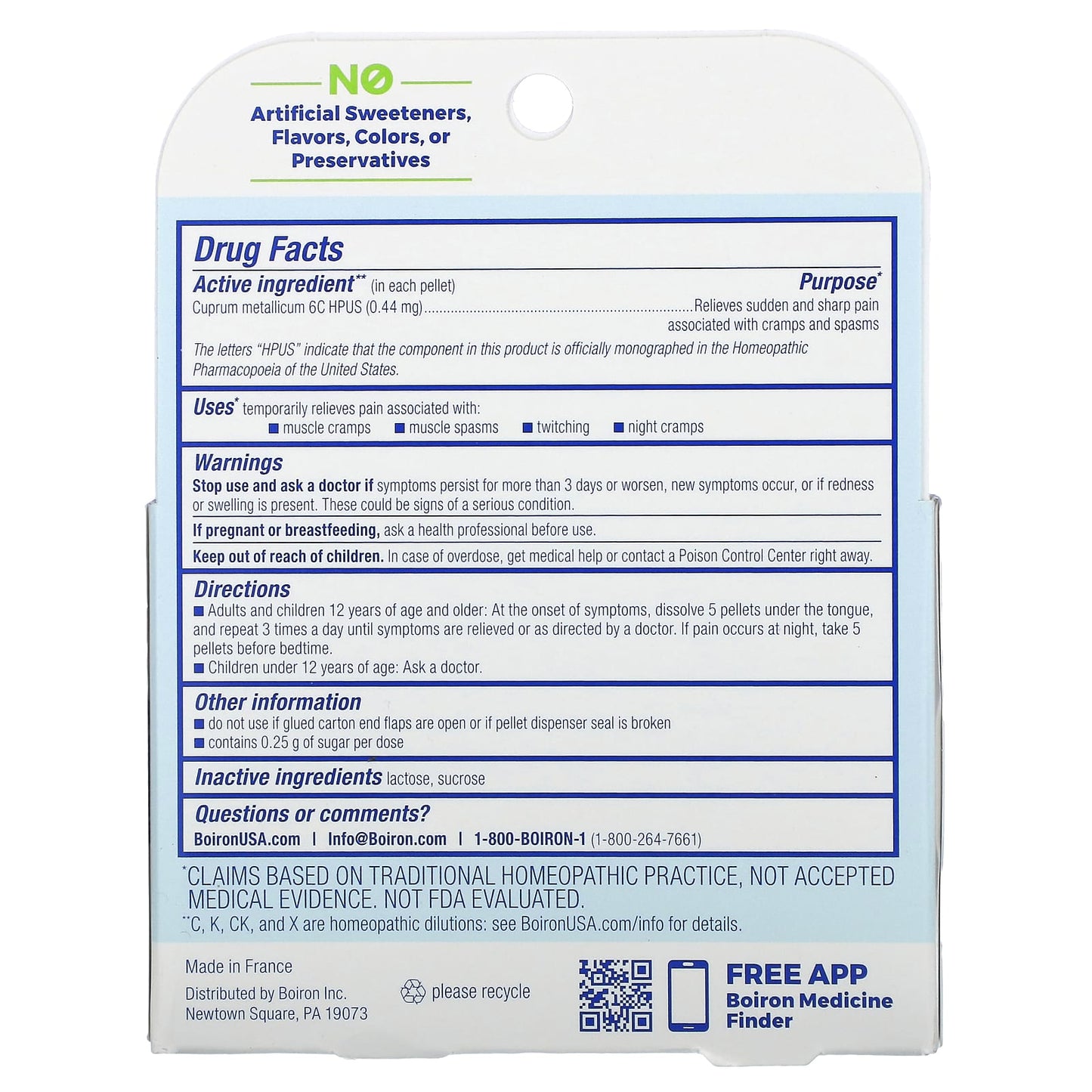 Boiron Cuprum Meltaway Pellets for Nighttime Leg Cramp Relief - Image 2