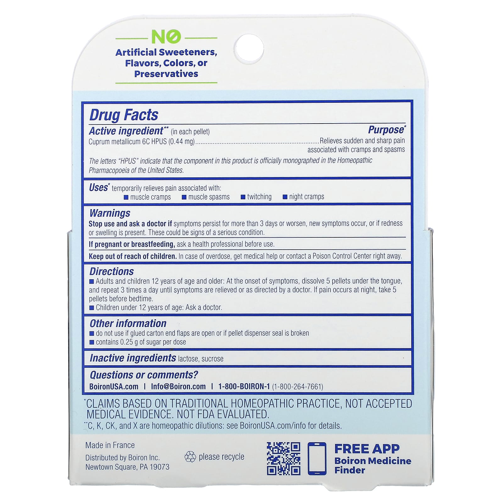 Boiron Cuprum Meltaway Pellets for Nighttime Leg Cramp Relief - Image 2