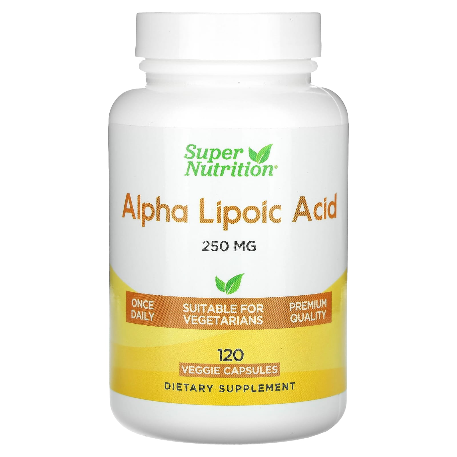 Boost Energy with Super Nutrition Alpha Lipoic Acid 250mg 120 Veggie Capsules - Image 1