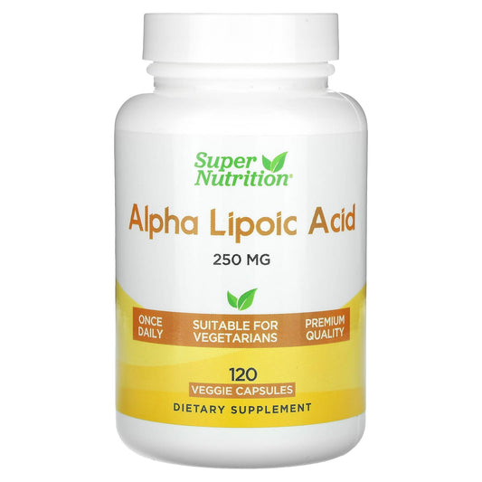 Boost Energy with Super Nutrition Alpha Lipoic Acid 250mg 120 Veggie Capsules - Image 1