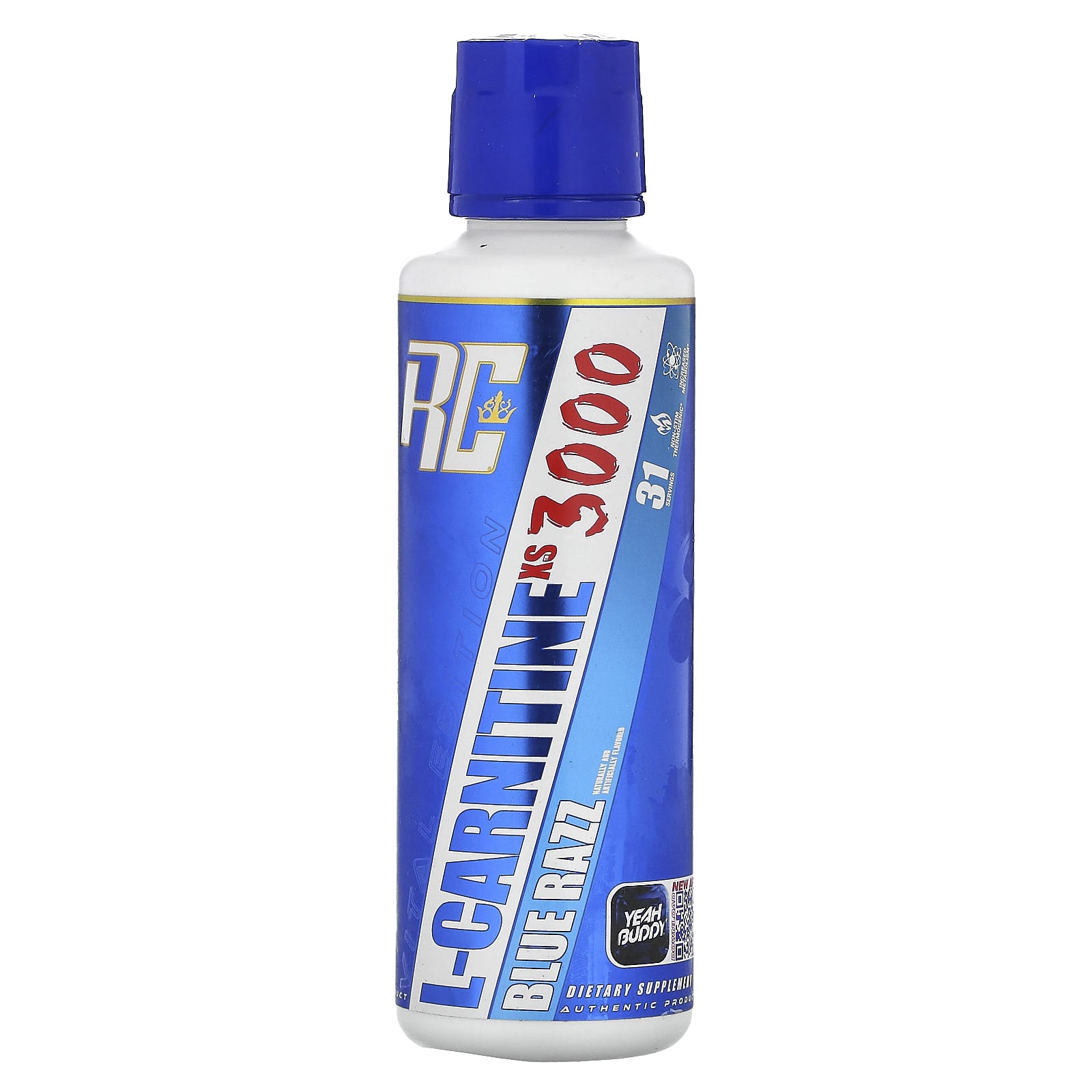 Ronnie Coleman, Vital Edition, L-Carnitine XS 3000, Blue Razz, 16 fl oz (473.28 ml) - Image 1