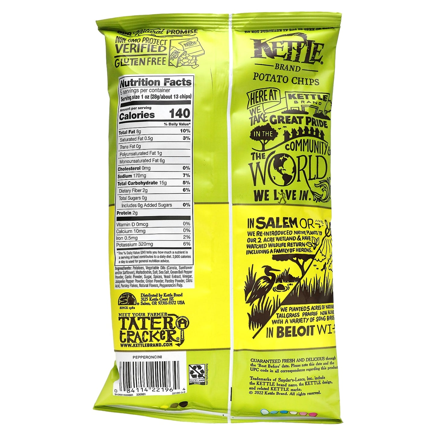 Kettle Foods, Potato Chips, Pepperoncini, 5 oz (141 g) - Image 2
