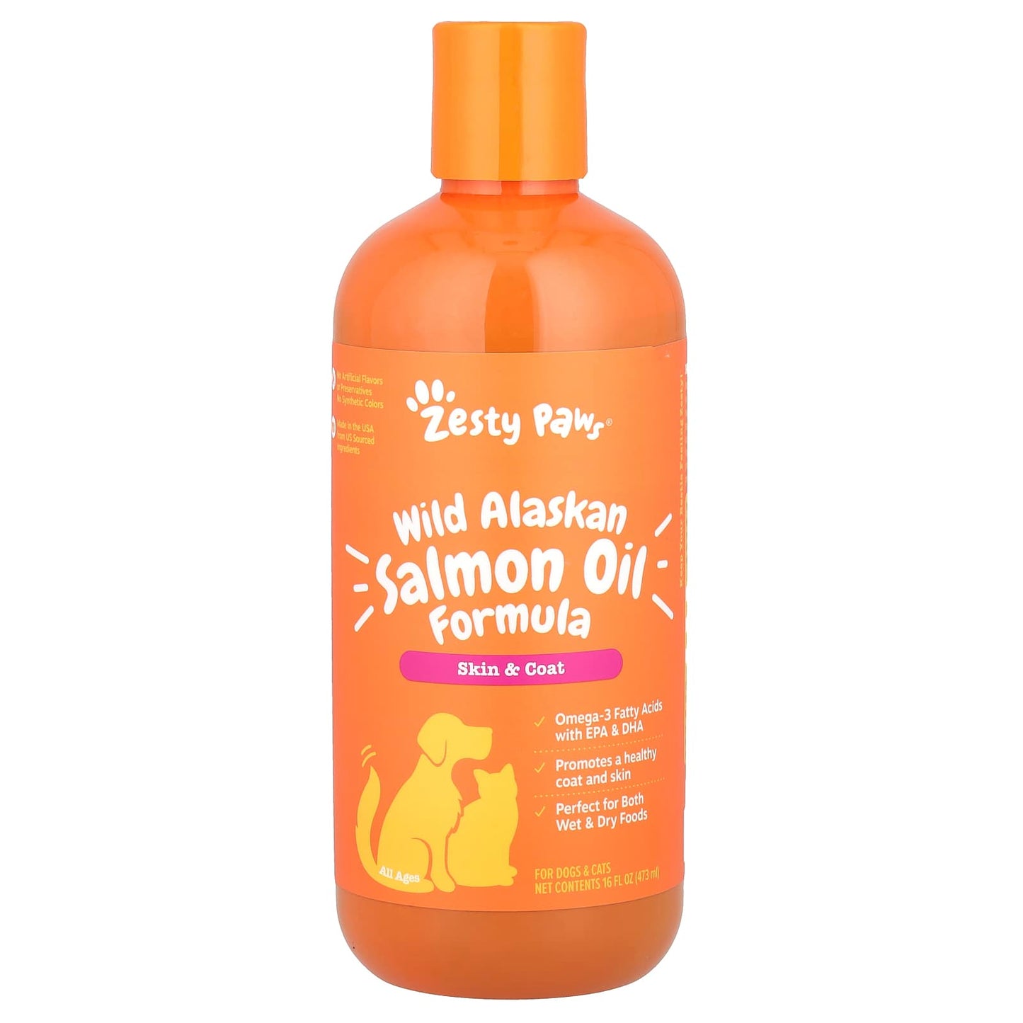 Zesty Paws, Wild Alaskan Salmon Oil Formula, For Dogs & Cats, All Ages, 16 fl oz (473 ml) - Image 1