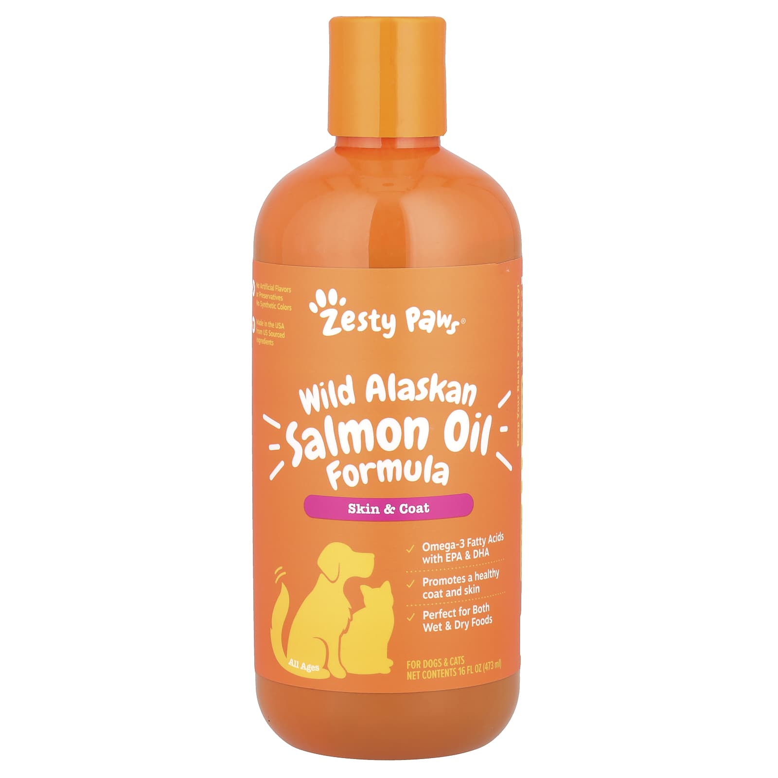 Zesty Paws, Wild Alaskan Salmon Oil Formula, For Dogs & Cats, All Ages, 16 fl oz (473 ml) - Image 1