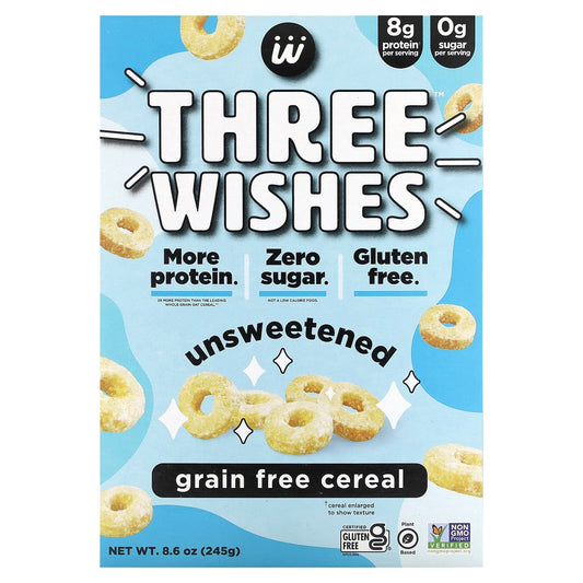 Three Wishes, Grain Free Cereal, Unsweetened, 8.6 oz (245 g) - Image 1