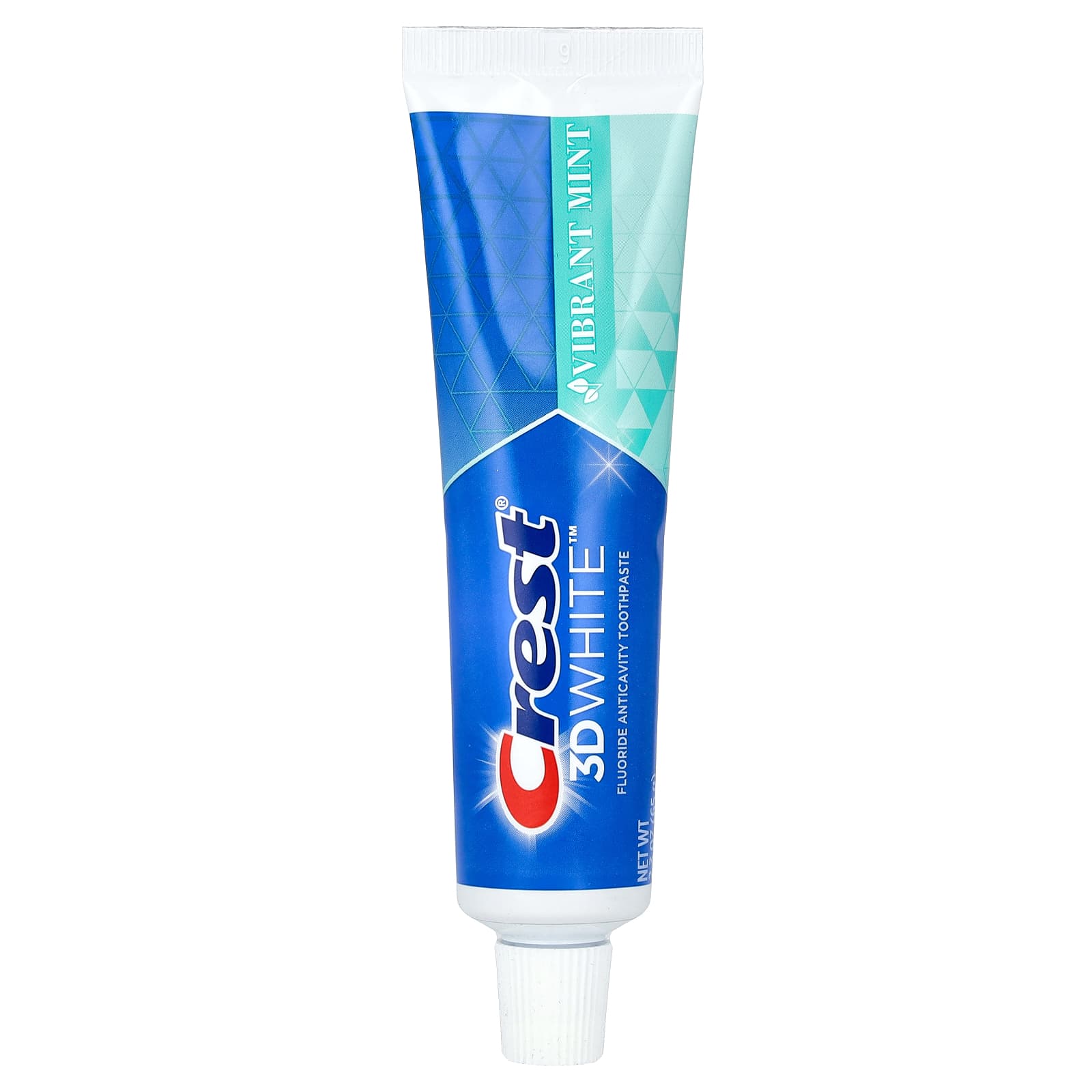 Crest 3D White Fluoride Toothpaste, Vibrant Mint, 2.3 oz, Anticavity Whitening - Image 1
