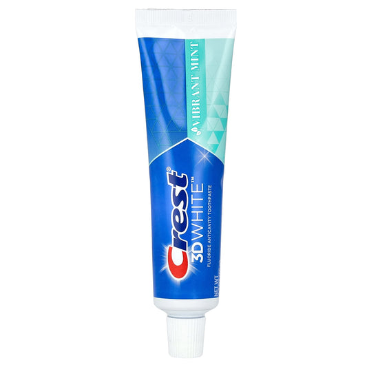 Crest 3D White Fluoride Toothpaste, Vibrant Mint, 2.3 oz, Anticavity Whitening - Image 1