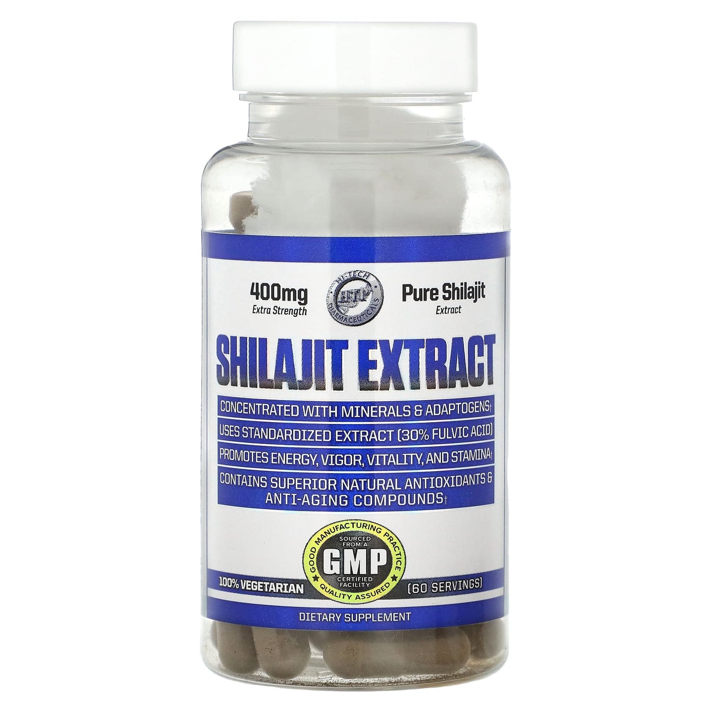 Extra Strength Shilajit Extract 400mg - 60 Veggie Capsules for Energy & Vitality - Image 1