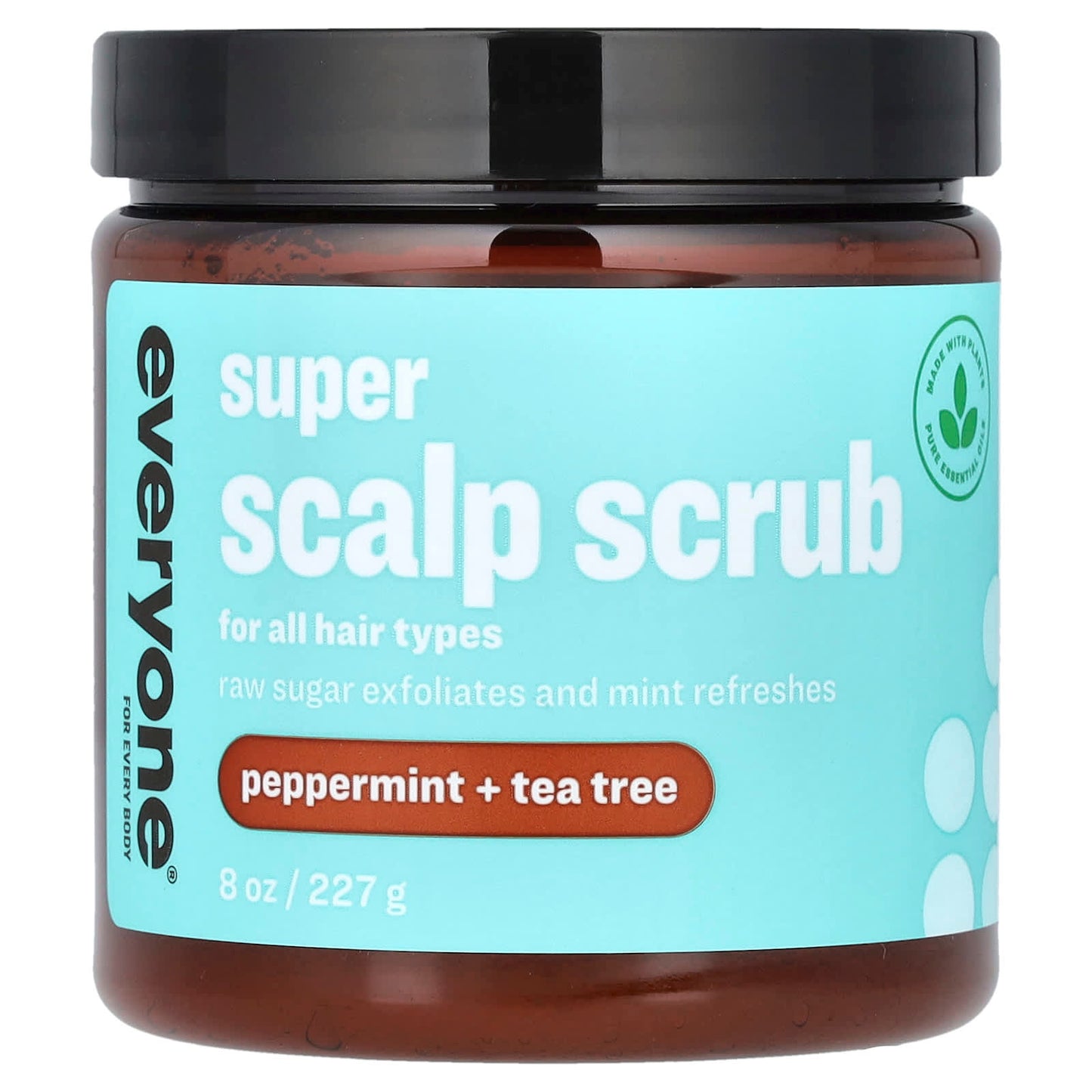 Everyone Scalp Scrub for All Hair Types, Peppermint + Tea Tree, 8 oz - Image 1