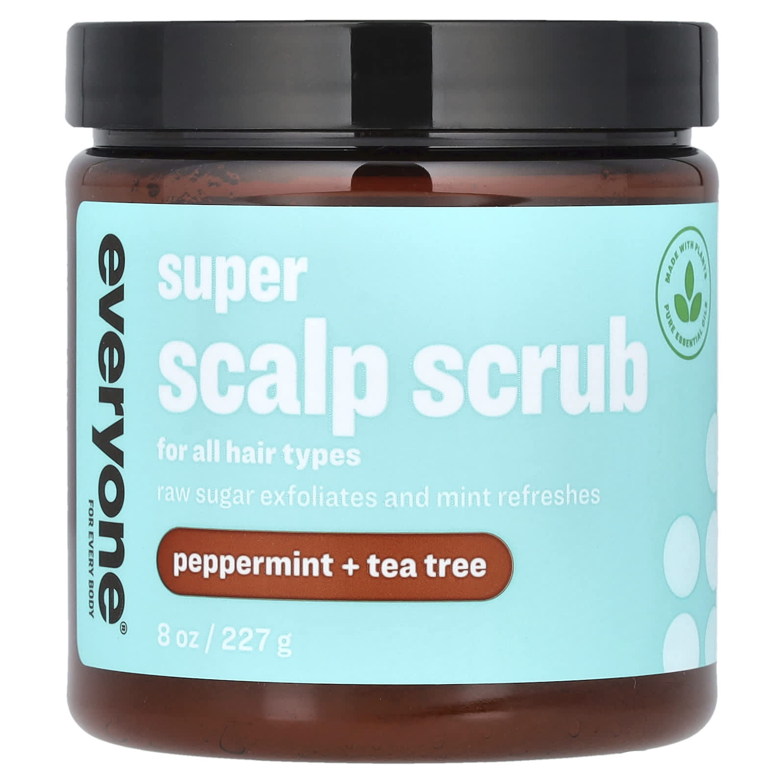 Everyone Scalp Scrub for All Hair Types, Peppermint + Tea Tree, 8 oz - Image 1