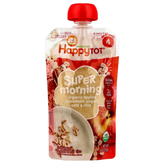 Happy Family Organics Super Morning Toddler Food, USDA Organic, 4 oz (113g) - Image 1