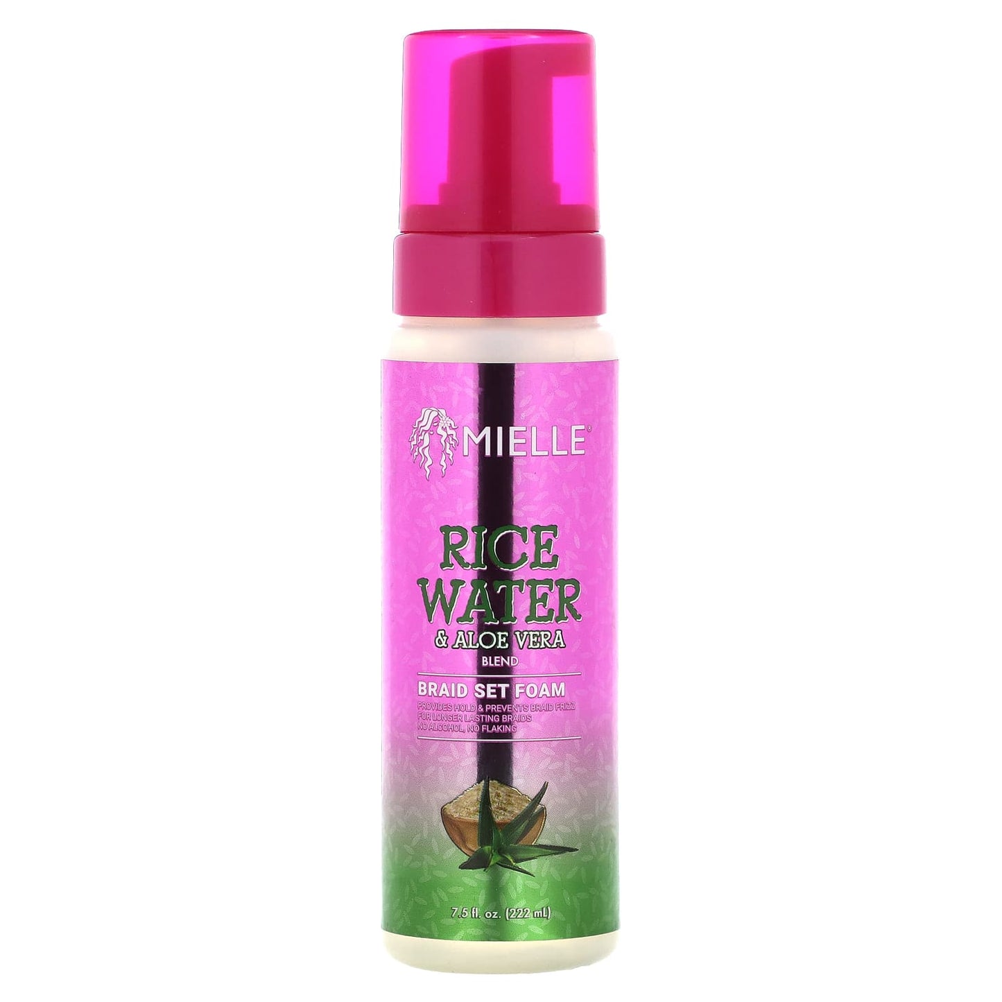 Mielle, Braid Set Foam, Rice Water & Aloe Vera Blend, 7.5 fl oz (222 ml) - Image 1