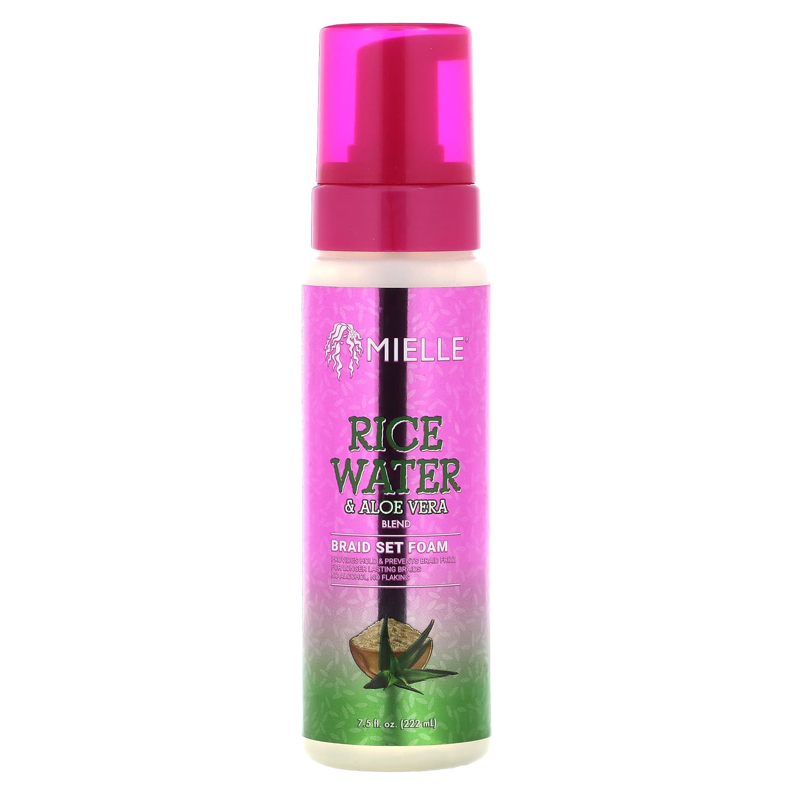 Mielle, Braid Set Foam, Rice Water & Aloe Vera Blend, 7.5 fl oz (222 ml) - Image 1