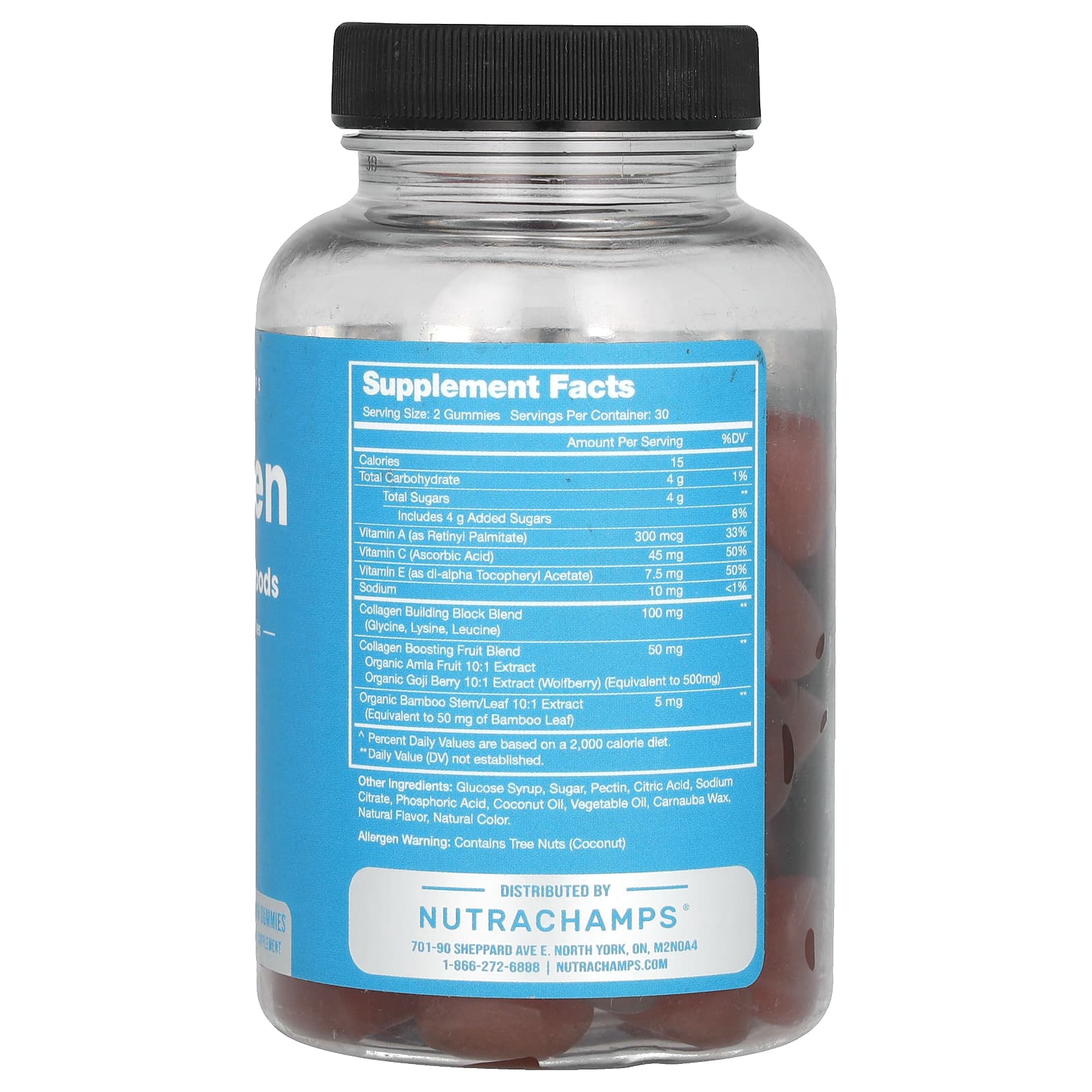 NutraChamps, Collagen Gummies, Boosting Superfoods, Peach, 60 Vitamin Gummies - Image 2