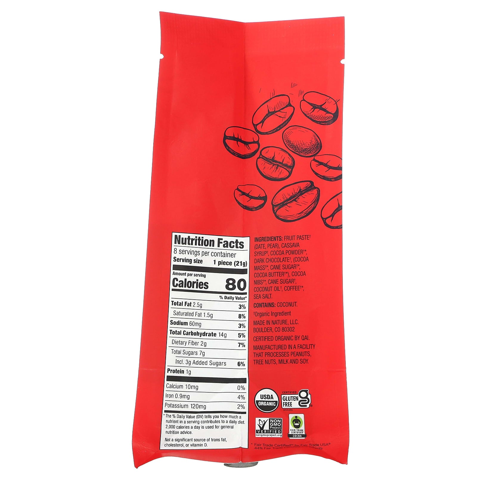 Made in Nature, Fudge Brownie Minis, Mocha, 8 Brownies, 5.92 oz (168 g) - Image 2