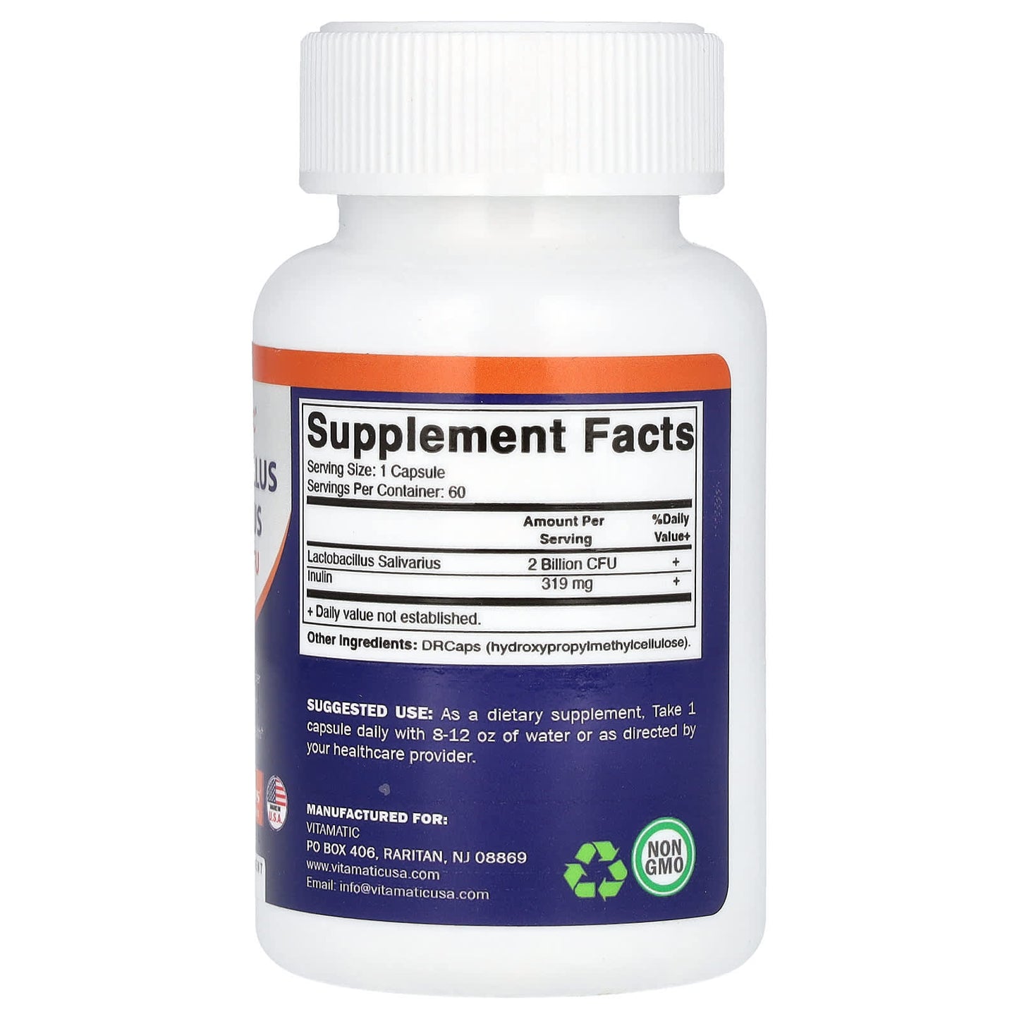 Vitamatic, Lactobacillus Salivarius, 2 Billion CFU, 60 DRCaps - Image 2