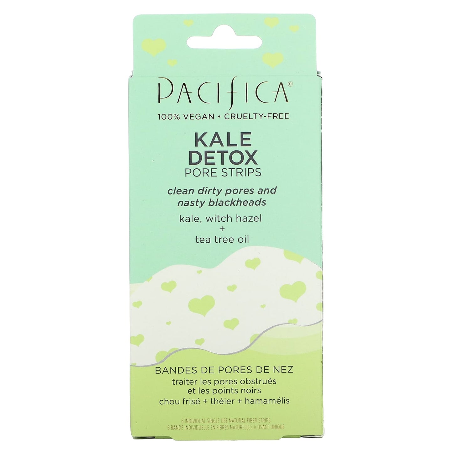 Pacifica, Kale Detox Pore Strips, 6 Individual Single Use Natural Fiber Strips - Image 1