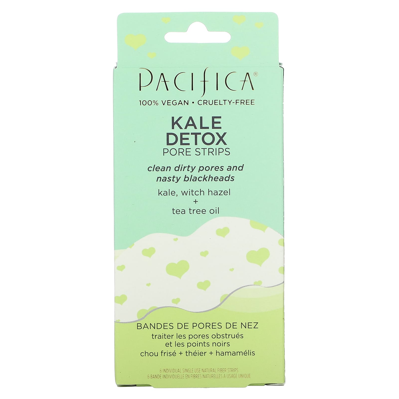 Pacifica, Kale Detox Pore Strips, 6 Individual Single Use Natural Fiber Strips - Image 1