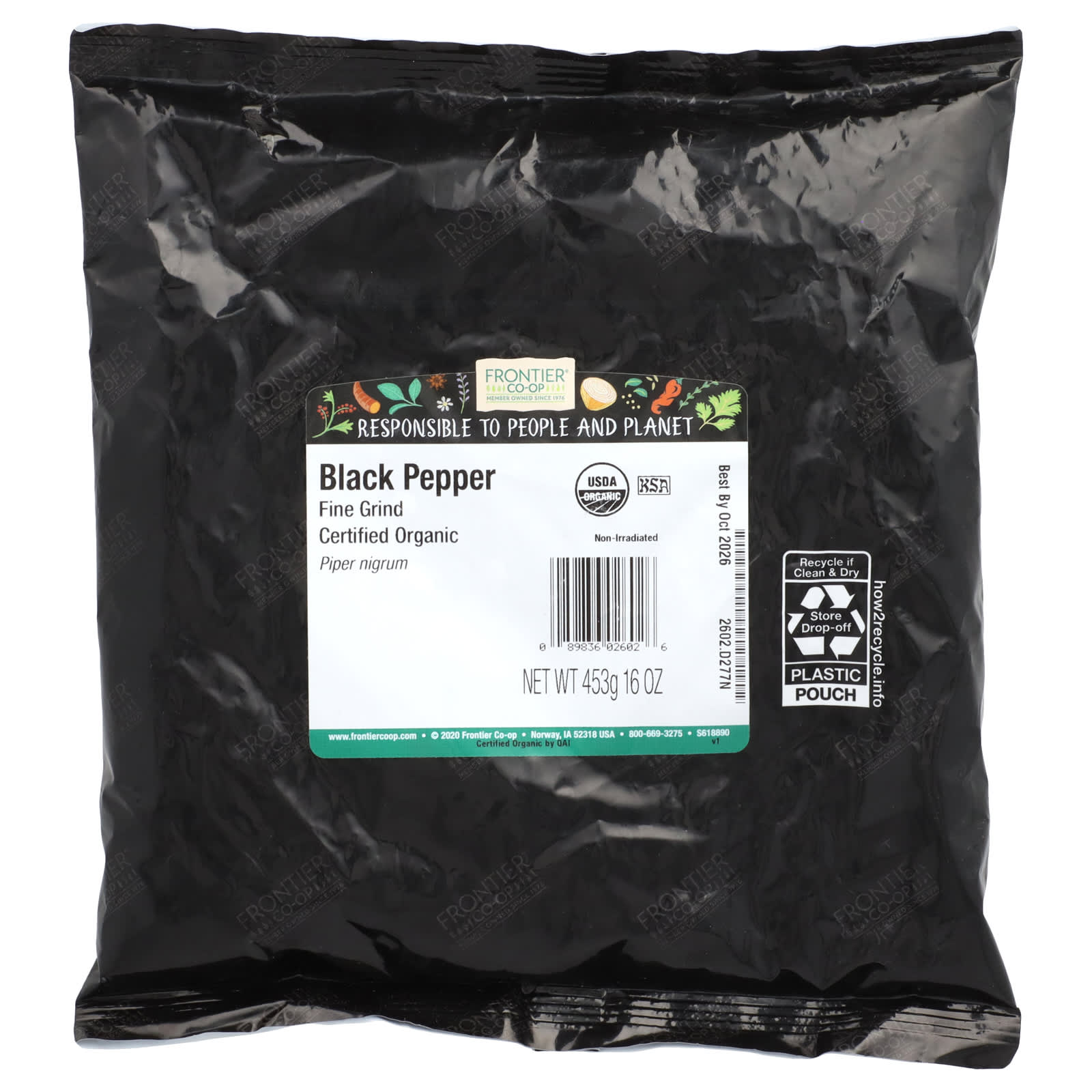 Organic Black Pepper Fine Grind, 16oz by Frontier Co-op - Image 2